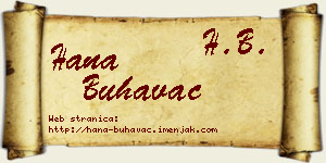 Hana Buhavac vizit kartica
